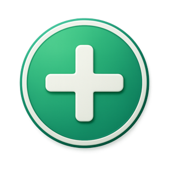 Pluszeichen im grünen Kreis