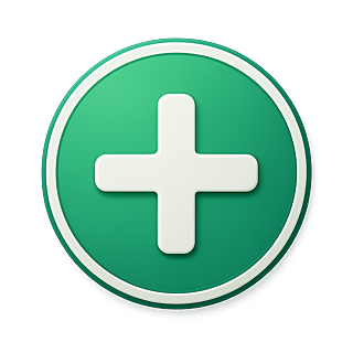 Pluszeichen im grünen Kreis